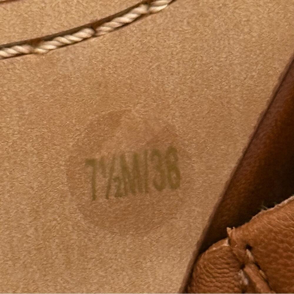 Vince Camuto Seedanta Women’s Sandal Brown Size 7.5 Leather Block Heel Slip On - Picture 8 of 9